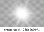 Vector transparent sunlight with lens flare effect. Overlays, light, Sun, sunrays, overlays, light transitions, lens flare, light leaks and glare in PNG format. PNG sunlight flare light.