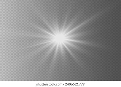 Vector transparent sunlight, lens flare special effect. solar flare on the front lens. Vector blur in the glow of light.