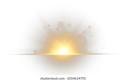 Vector transparent sunlight with lens flare effect. Overlays, overlay, light, Sun, sunrays, overlays, light transitions, lens flare, light leaks and glare in PNG format. PNG sunlight flare light effec