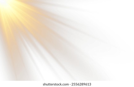 Vector transparent sunlight with lens flare effect. Overlays, overlay, light, Sun, sunrays, overlays, light transitions, lens flare, light leaks and glare in PNG format. PNG sunlight flare light effec