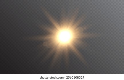 Vector transparent sunlight with lens flare effect. Overlays, overlay, light, Sun, sunrays, overlays, light transitions, lens flare, light leaks and glare in PNG format. PNG sunlight flare light effec