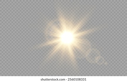 Vector transparent sunlight with lens flare effect. Overlays, overlay, light, Sun, sunrays, overlays, light transitions, lens flare, light leaks and glare in PNG format. PNG sunlight flare light effec