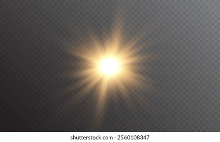 Vector transparent sunlight with lens flare effect. Overlays, overlay, light, Sun, sunrays, overlays, light transitions, lens flare, light leaks and glare in PNG format. PNG sunlight flare light effec