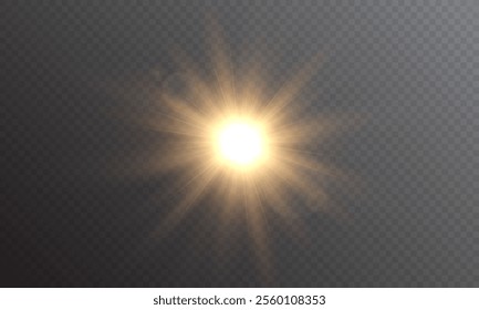 Vector transparent sunlight with lens flare effect. Overlays, overlay, light, Sun, sunrays, overlays, light transitions, lens flare, light leaks and glare in PNG format. PNG sunlight flare light effec