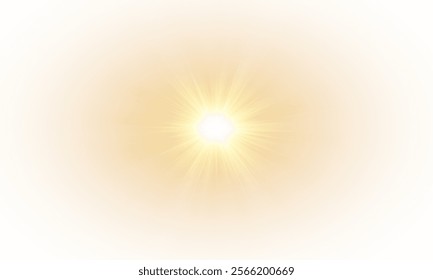 Vector transparent sunlight with lens flare effect. Overlays, light, Sun, sunrays, overlays, light transitions, lens flare, light leaks and glare in PNG format. PNG sunlight flare light.