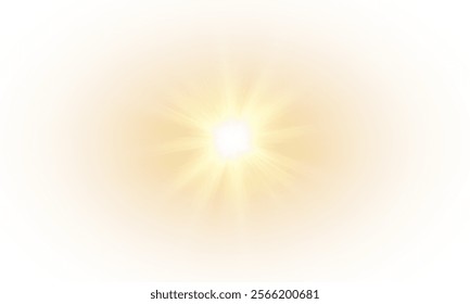 Vector transparent sunlight with lens flare effect. Overlays, light, Sun, sunrays, overlays, light transitions, lens flare, light leaks and glare in PNG format. PNG sunlight flare light.