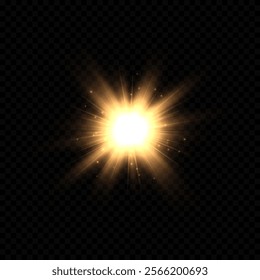 Vector transparent sunlight with lens flare effect. Overlays, light, Sun, sunrays, overlays, light transitions, lens flare, light leaks and glare in PNG format. PNG sunlight flare light.