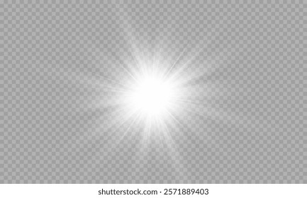 Vector transparent sunlight with lens flare effect. Overlays, overlay, light, Sun, sunrays, overlays, light transitions, lens flare, light leaks and glare in PNG format. PNG sunlight flare light effec