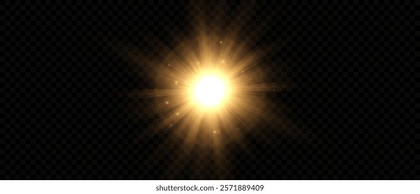 Vector transparent sunlight with lens flare effect. Overlays, overlay, light, Sun, sunrays, overlays, light transitions, lens flare, light leaks and glare in PNG format. PNG sunlight flare light effec