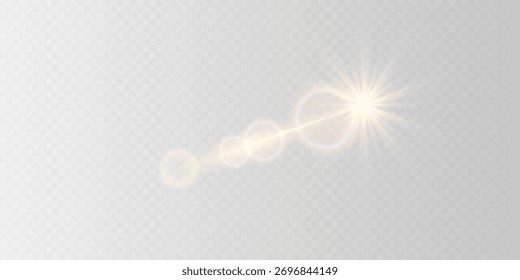 Vector Transparent Sunlight Lens Flare Light Effect PNG.