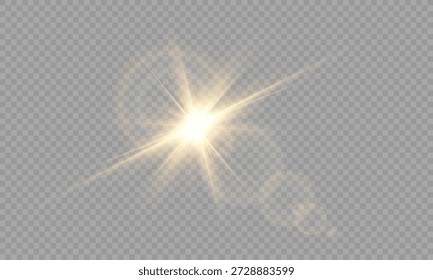 Luz solar transparente do vetor com efeito de clarão da lente. Sobreposições, luz, sol, raios solares, sobreposições, transições de luz, brilho da lente, vazamentos de luz e brilho no formato PNG. Luz de erupção da luz solar PNG.