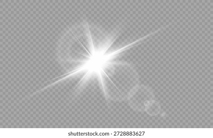 Luz solar transparente do vetor com efeito de clarão da lente. Sobreposições, luz, sol, raios solares, sobreposições, transições de luz, brilho da lente, vazamentos de luz e brilho no formato PNG. Luz de erupção da luz solar PNG.