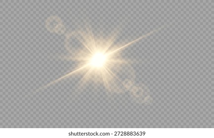 Luz solar transparente do vetor com efeito de clarão da lente. Sobreposições, luz, sol, raios solares, sobreposições, transições de luz, brilho da lente, vazamentos de luz e brilho no formato PNG. Luz de erupção da luz solar PNG.