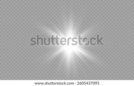 Vector transparent sunlight with lens flare effect. Overlays, overlay, light, Sun, sunrays, overlays, light transitions, lens flare, light leaks and glare in PNG format.Sunlight flare light effect