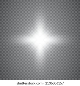 
Vector transparent sunlight on a transparent background, lens solar flare. Vector blur in radiance light. Decor element.