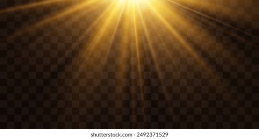 Vector transparent sunlight, special flash light effect