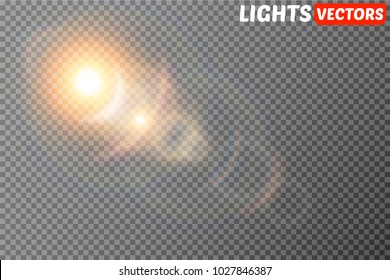 Vector transparent sunlight special lens flare light effect.
