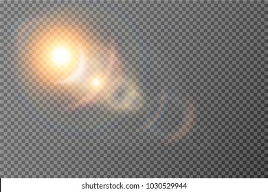 Image vectorielle effet de lumière de la lentille spéciale transparent de la lumière du soleil.