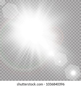 Vector transparent sunlight special lens flare light effect.