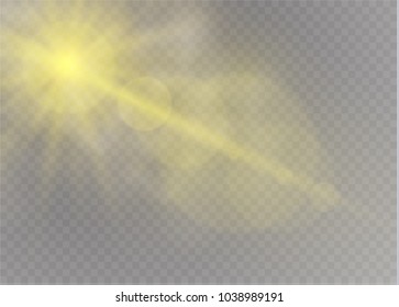 Efecto de luz especial de lente transparente de luz solar.nubes.