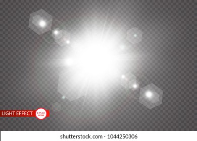 Vector transparent sunlight special lens flare light effect.