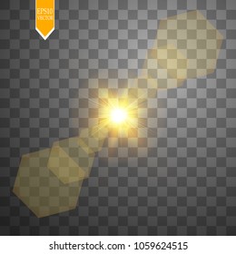 Vector transparent sunlight special lens flare light effect.