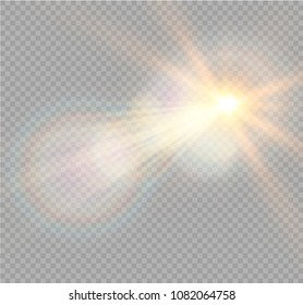 Vector transparent sunlight special lens flare light effect.