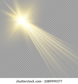 Vector transparent sunlight special lens flash light effect.front sun lens flash. Vector blur in the light of radiance.