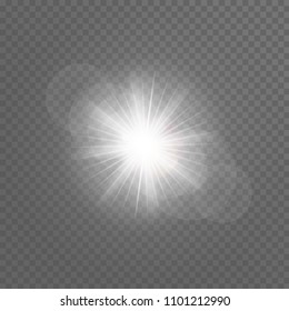 Vector transparent sunlight special lens flare light effect. Sun flash