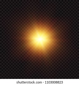 Vector transparent sunlight special lens flare light effect. Sun flash with rays and spotligh. Glow light effect. Star with sparkles on transparent background. Vector illustration. Sun
