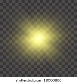 Vector transparent sunlight special lens flare light effect. Sun flash with rays and spotligh. Glow light effect. Star with sparkles on transparent background. Vector illustration. Sun