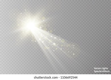 Vector transparent sunlight special lens flare light effect.