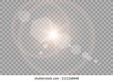 Vector transparent sunlight special lens flare light effect. Sun flash with rays and spotlight. eps 10