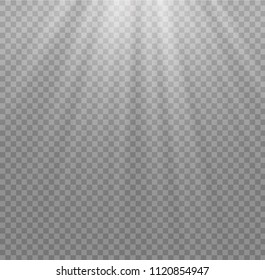 Vector transparent sunlight special lens flash light effect.front sun lens flash. Vector blur in the light of radiance. Element of decor. 