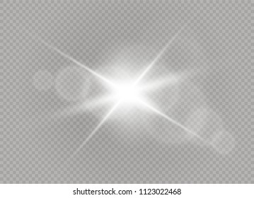 Vector transparent sunlight special lens flare light effect. Sun flash