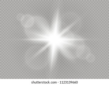 Vector transparent sunlight special lens flare light effect. Sun flash