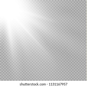 Vector transparent sunlight special lens flare light effect. Sun flash.