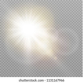 Vector transparent sunlight special lens flare light effect. Sun flash.