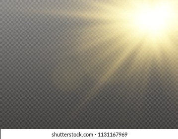 Vector transparent sunlight special lens flare light effect. Sun flash.