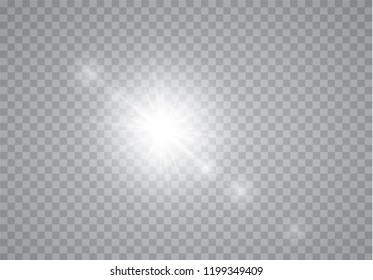 Efecto de luz especial de lente de luz solar transparente.flash de lente solar frontal. Desenfoque vectorial a la luz de la radiación. Elemento de decoración.