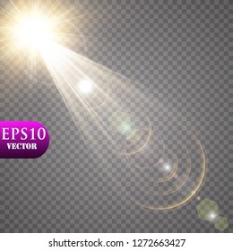 Vector Transparent Sunlight Special Lens Flare Light Effect.