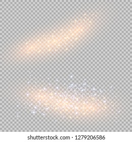 Vector transparent sunlight special lens flare light effect.  Sparkling magic dust particles