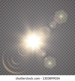 Vector transparent sunlight special lens flare light effect