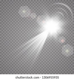 Vector transparent sunlight special lens flare light effect.