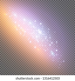 Vector transparent sunlight special lens flare light effect.  Sparkling magic dust particles