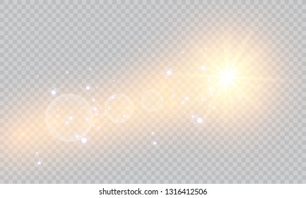Vector transparent sunlight special lens flare light effect.  Sparkling magic dust particles