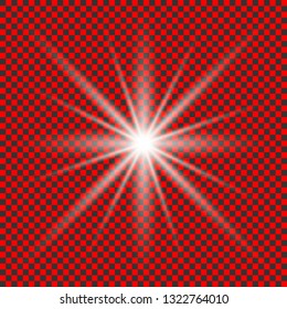 Vector transparent sunlight special lens flash light effect.front sun lens flash. Vector blur in the light of radiance. Element of decor. Horizontal stellar rays and searchlight