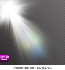 Vector transparent sunlight special lens flare light effect