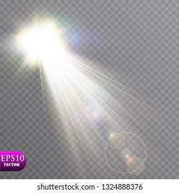 Vector transparent sunlight special lens flare light effect