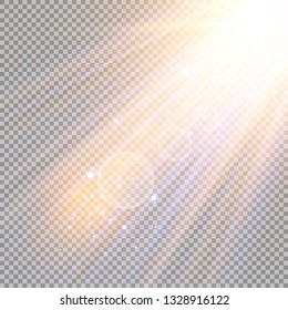 Vector transparent sunlight special lens flare light effect.  Sparkling magic dust particles